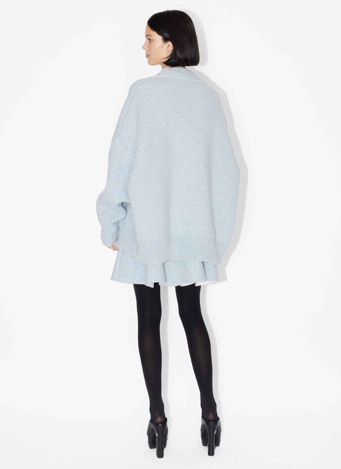 Shetland cropped t-shirt ALAÏA BLUE SHETLAND CROPPED T-SHIRT